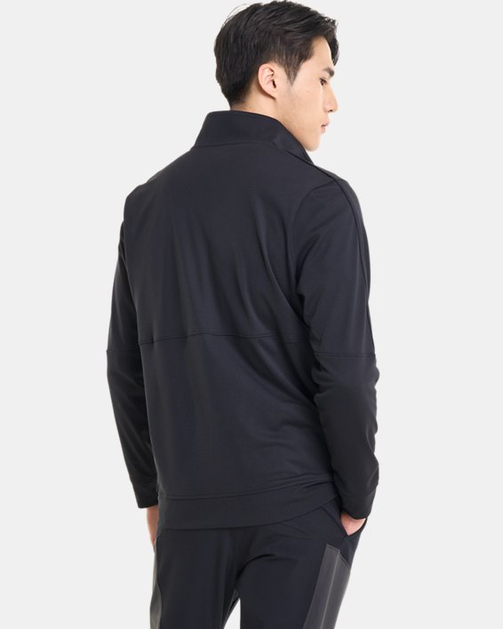 เสื้อแจ็คเก็ตวอร์ม UA Pique สำหรับผู้ชาย in Black image number 1